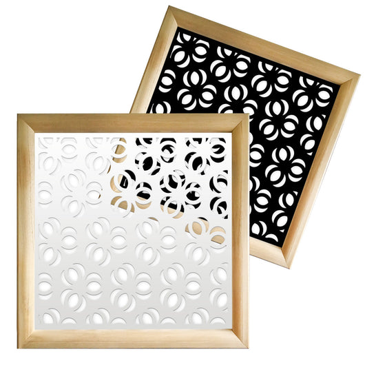 ELLISSE - Moduli Decorativi in Legno e PVC Colore: bianco, Misura: 73x73 cm