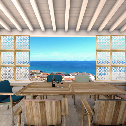 ELLISSE - Moduli Decorativi in Legno e PVC Colore: bianco, Misura: 73x73 cm