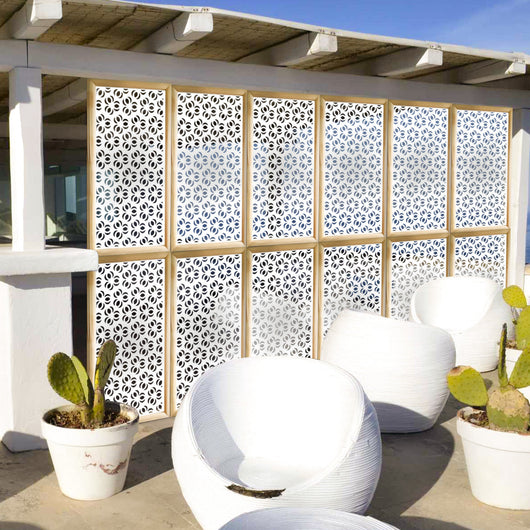 ELLISSE - Moduli Decorativi in Legno e PVC Colore: bianco, Misura: 73x148 cm