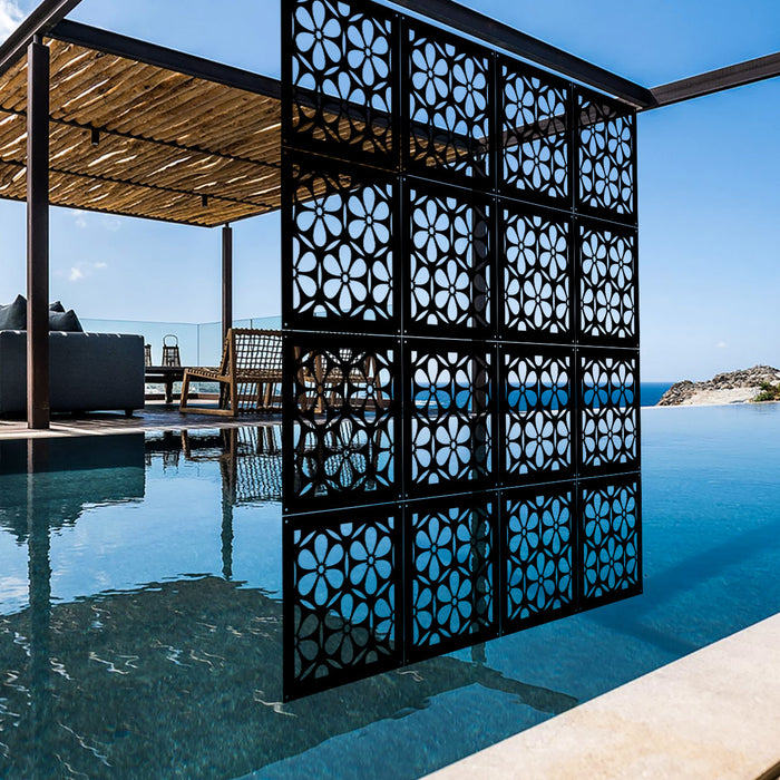 ESAPRIME - Pannello in PVC traforato - Parasole Misura: 98x98 cm, Colore: nero