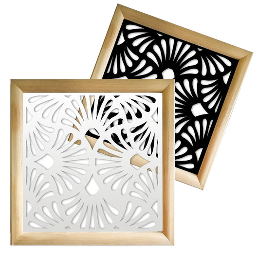 EVENTAILS - Moduli Decorativi in Legno e PVC Colore: nero, Misura: 48x48 cm