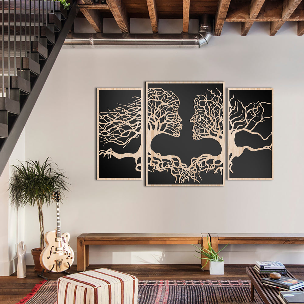 FAMILY 115x70 cm - Quadro arredo LASERCUT composito Legno e PVC Misura: 115x70 cm