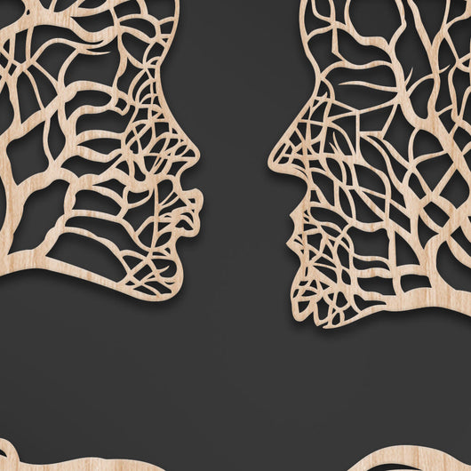 FAMILY 115x70 cm - Quadro arredo LASERCUT composito Legno e PVC Misura: 115x70 cm