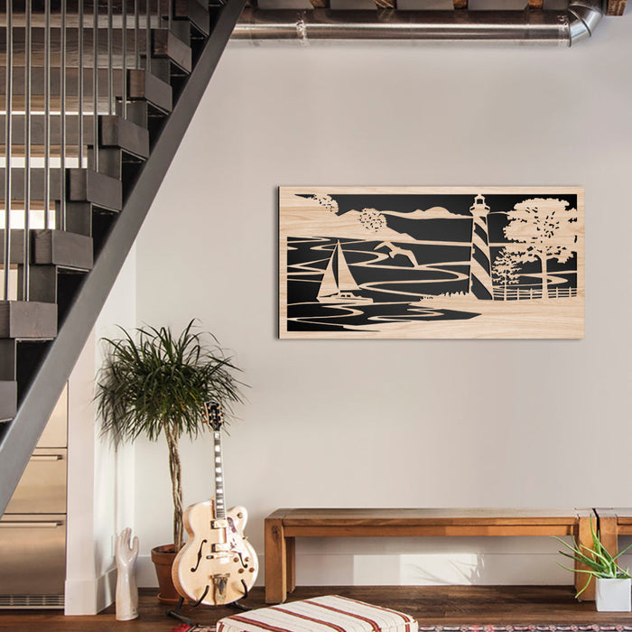 FARO - Quadro arredo LASERCUT composito Legno e PVC Misura: 70x140 cm