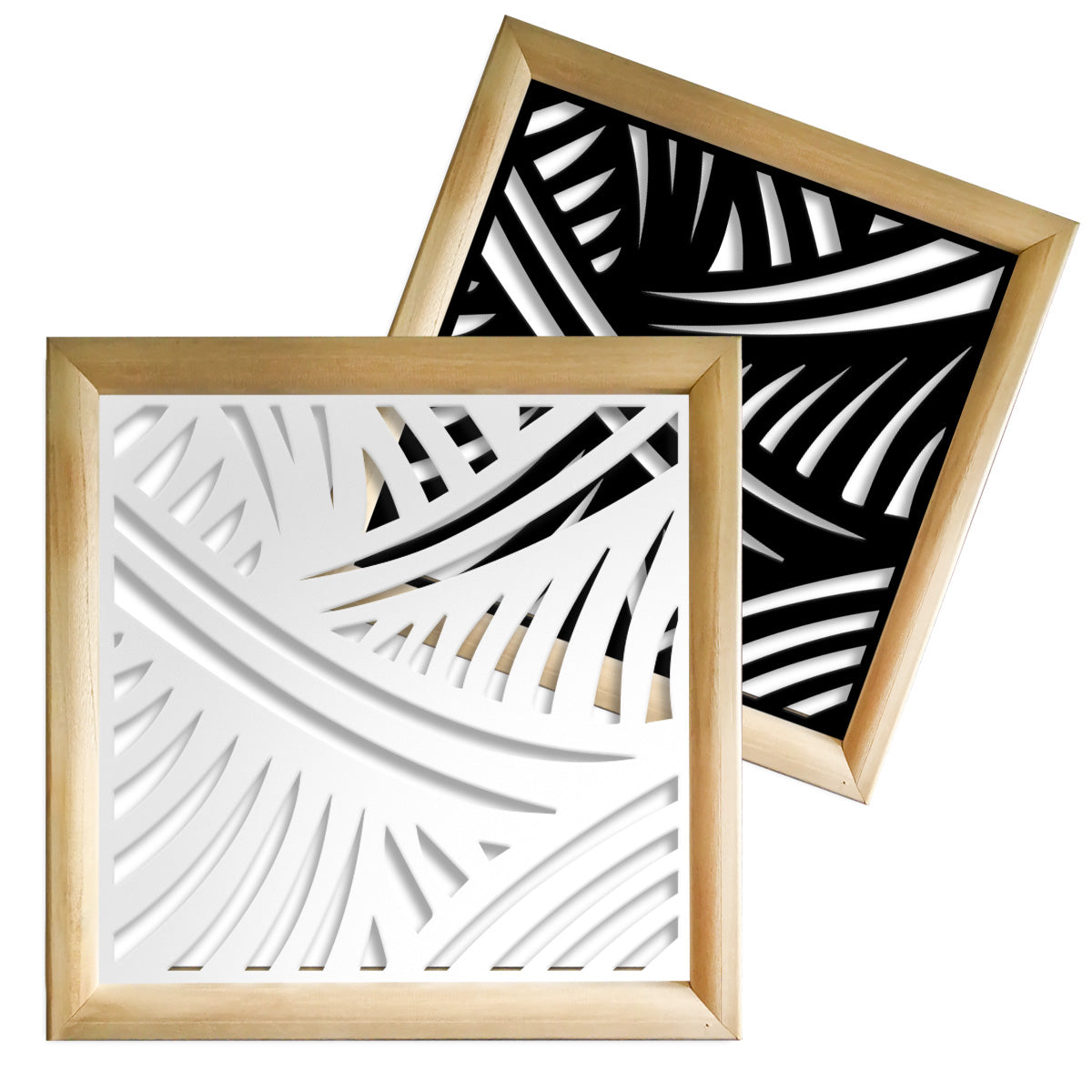 FASCE - Moduli Decorativi in Legno e PVC Misura: 48x48 cm, Colore: bianco