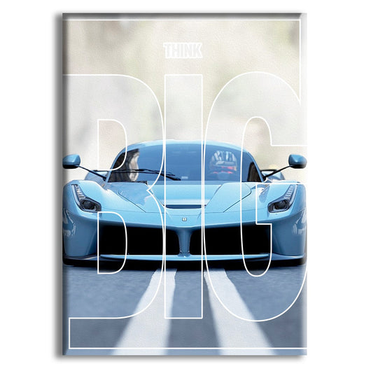 FERRARI - THINK BIG - Quadro stampato su Canvas e montato su telaio in legno Misura: 50x70 cm