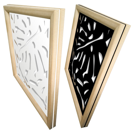 FILODENDRO - Moduli Decorativi in Legno e PVC Misura: 73x73 cm, Colore: nero