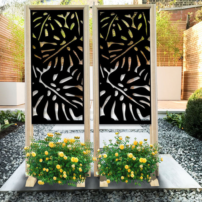 FILODENDRO - Separè  - Paravento modulabile - 70x190cm - in Legno e PVC Colore: nero