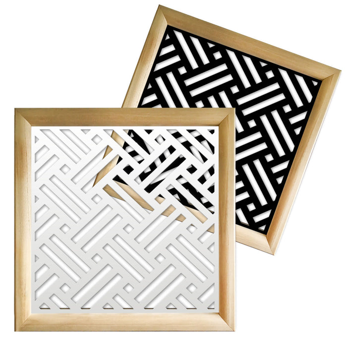 FILOTTO - Moduli Decorativi in Legno e PVC Misura: 48x48 cm, Colore: nero
