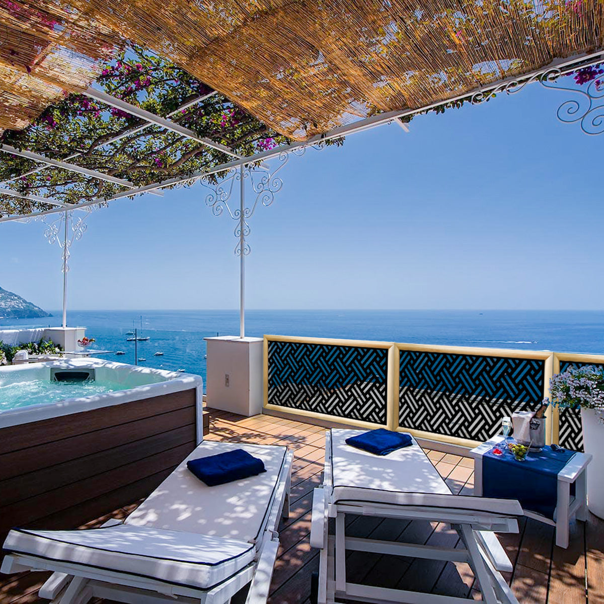 FILOTTO - Moduli Decorativi in Legno e PVC Misura: 47x94 cm, Colore: nero