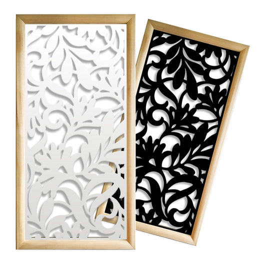 FIORI - Moduli Decorativi in Legno e PVC Misura: 47x94 cm, Colore: bianco