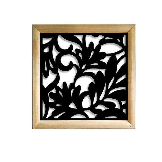 FIORI - Moduli Decorativi in Legno e PVC Colore: nero, Misura: 48x48 cm