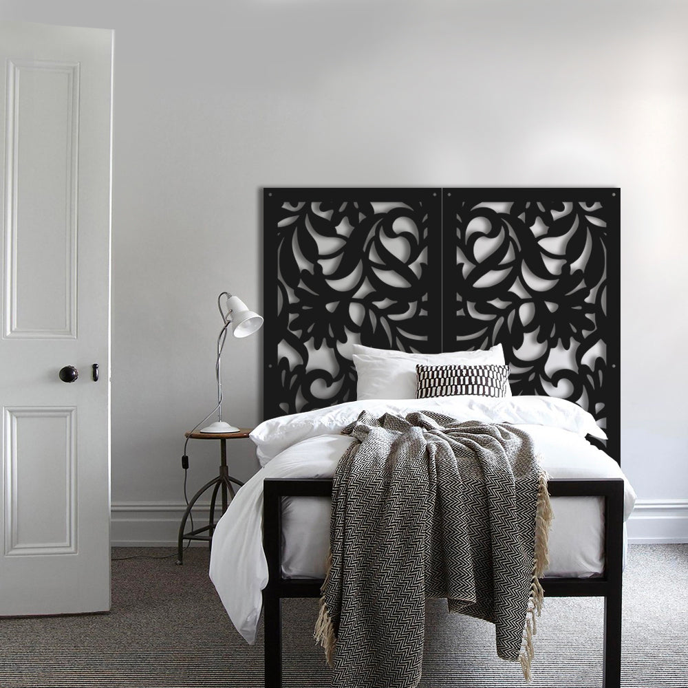 FIORI - Pannello in PVC traforato - Parasole Colore: nero, Misura: 73x73 cm