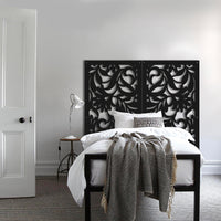 FIORI - Pannello in PVC traforato - Parasole Colore: nero, Misura: 73x73 cm