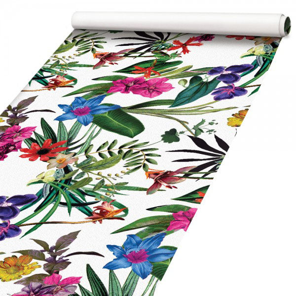 FIORI DIPINTI - Pellicola stampata adesiva in PVC finitura opaca Misura: 100x200 cm