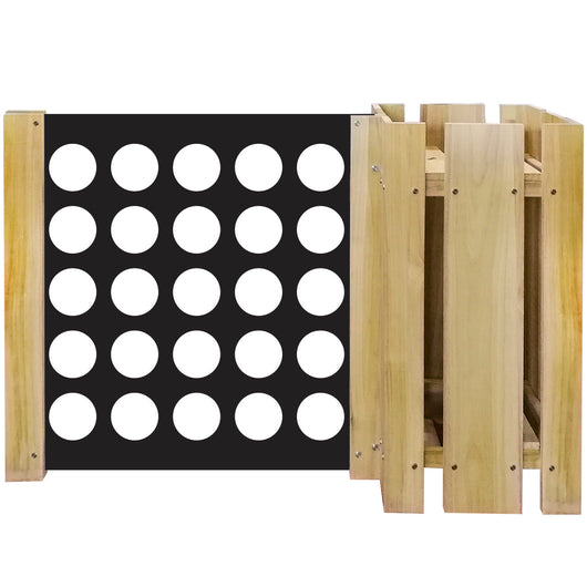 FIORIERA-WOOD COMPOSIZIONE - Porta vasi con divisorio staccionata modulabile - 150x100cm - in Legno e PVC Modello: Fori Medi