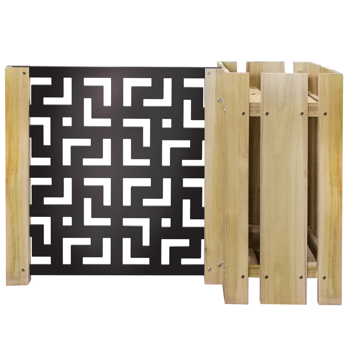 FIORIERA-WOOD COMPOSIZIONE - Porta vasi con divisorio staccionata modulabile - 150x100cm - in Legno e PVC Modello: Labyrinth M