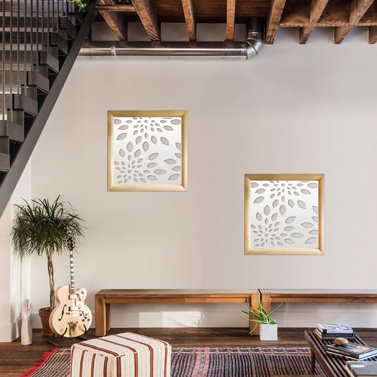 FIREWORKS - Moduli Decorativi in Legno e PVC Colore: bianco, Misura: 98x98 cm