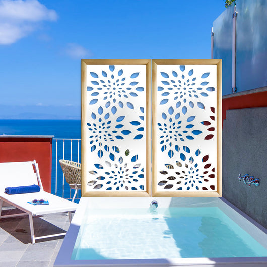 FIREWORKS - Moduli Decorativi in Legno e PVC Misura: 73x148 cm, Colore: bianco