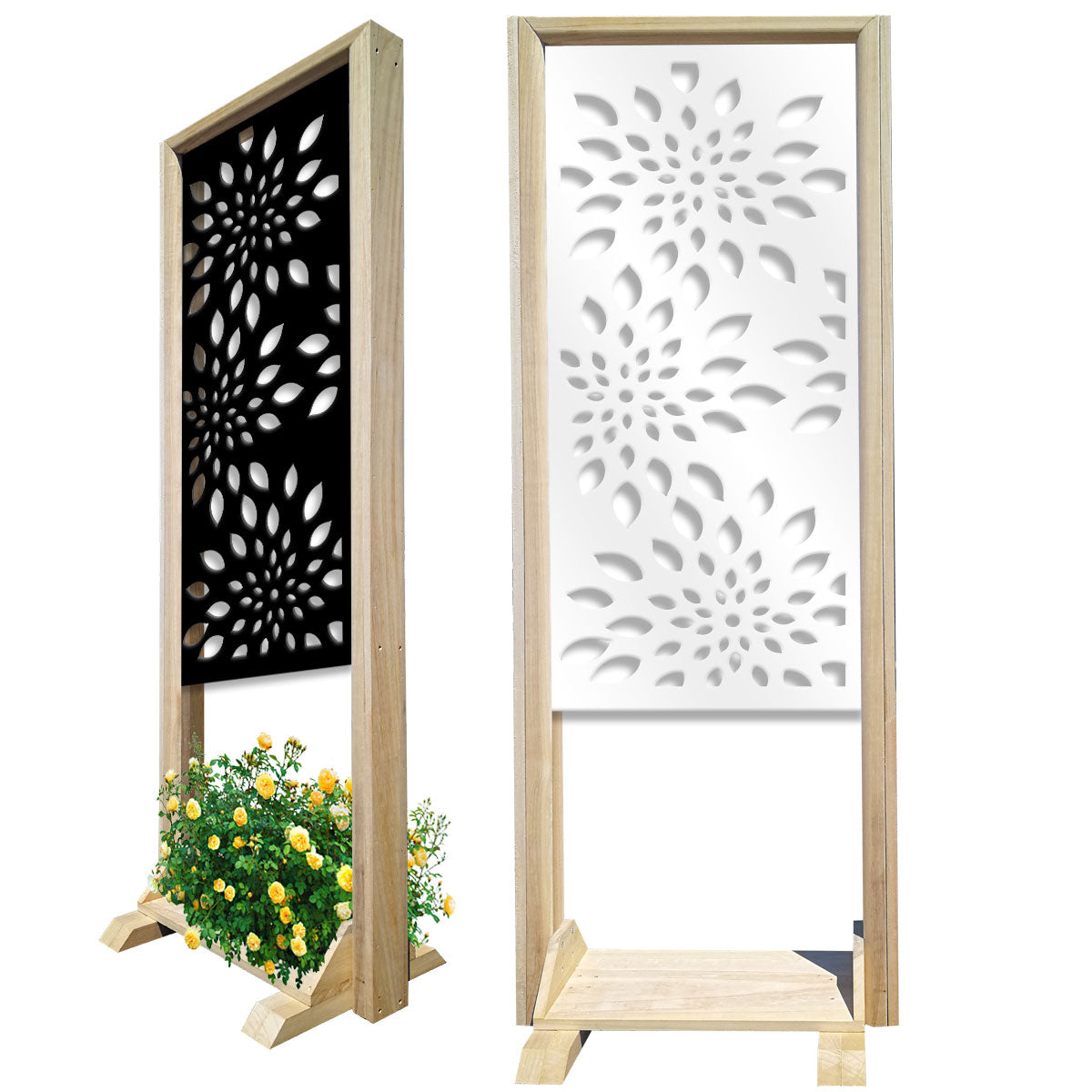 FIREWORKS - Separè - Paravento modulabile - 70x190cm - in Legno e PVC Colore: nero
