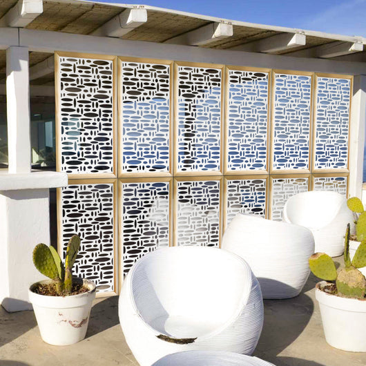 FLASHPOINT - Moduli Decorativi in Legno e PVC Misura: 73x148 cm, Colore: bianco