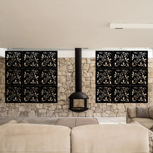 FLOREUS - Pannello in PVC traforato - Parasole Misura: 98x98 cm, Colore: nero