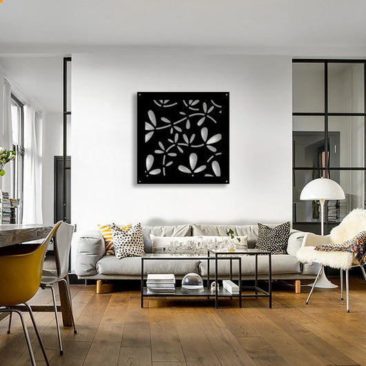 FLOREUS - Pannello in PVC traforato - Parasole Misura: 48x48 cm, Colore: nero