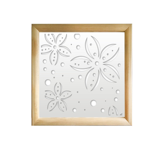 FLOWERS - Moduli Decorativi in Legno e PVC Misura: 48x48 cm, Colore: bianco