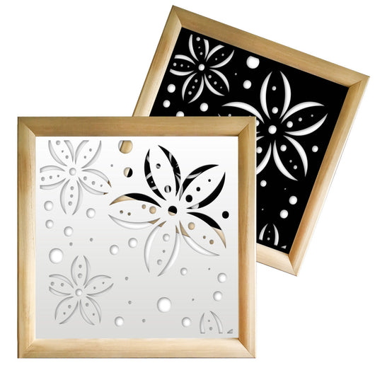 FLOWERS - Moduli Decorativi in Legno e PVC Colore: nero, Misura: 73x73 cm