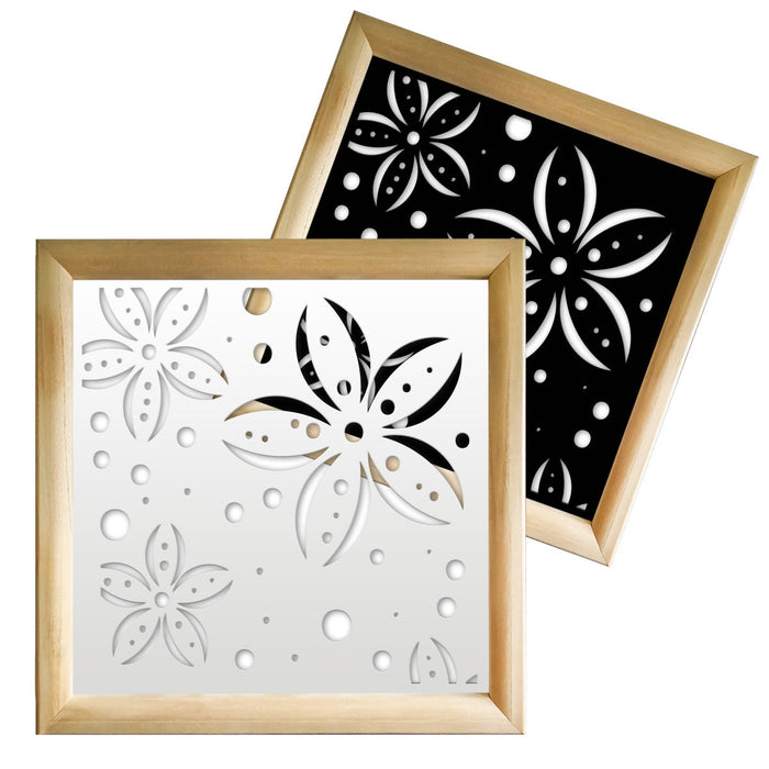 FLOWERS - Moduli Decorativi in Legno e PVC Colore: bianco, Misura: 73x73 cm