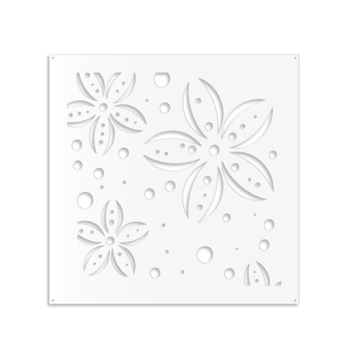 FLOWERS - Pannello in PVC traforato - Parasole Colore: bianco, Misura: 98x98 cm