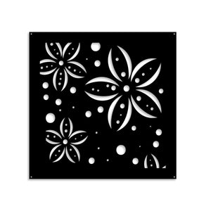 FLOWERS - Pannello in PVC traforato - Parasole Misura: 73x73 cm, Colore: nero