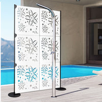 FLOWERS - Pannello in PVC traforato - Parasole Misura: 73x73 cm, Colore: bianco