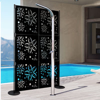 FLOWERS - Pannello in PVC traforato - Parasole Misura: 73x73 cm, Colore: nero