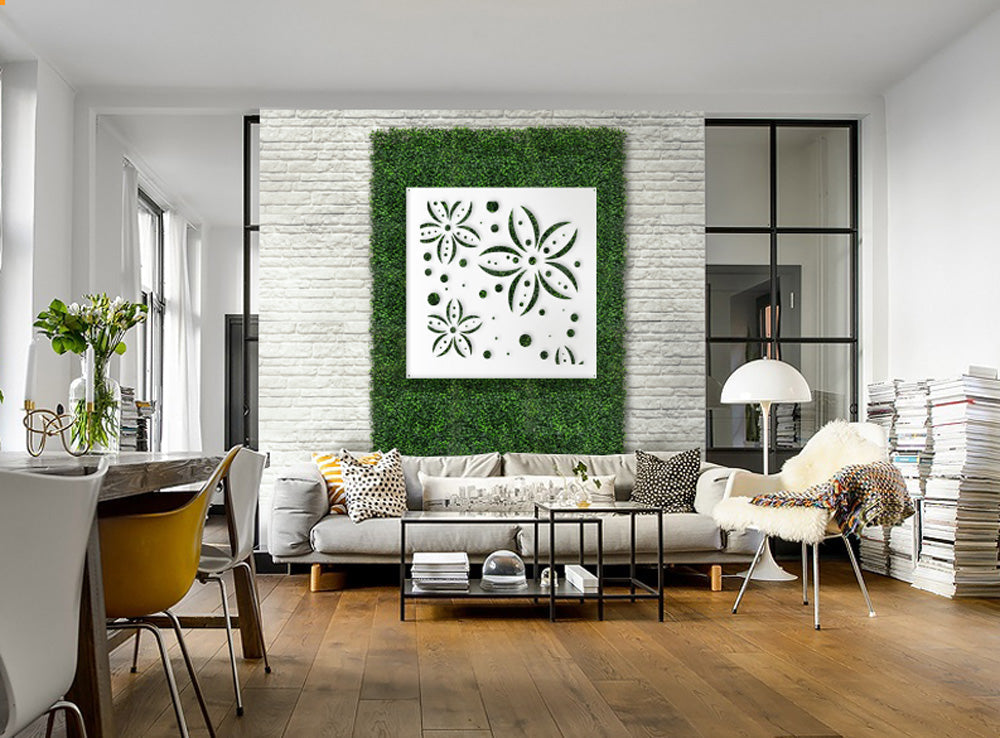 FLOWERS - Pannello in PVC traforato - Parasole Colore: bianco, Misura: 98x98 cm