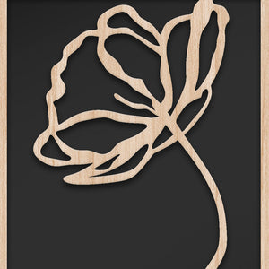 FLOWERS 100x50 cm - Quadro arredo LASERCUT composito Legno e PVC Misura: 100x50 cm