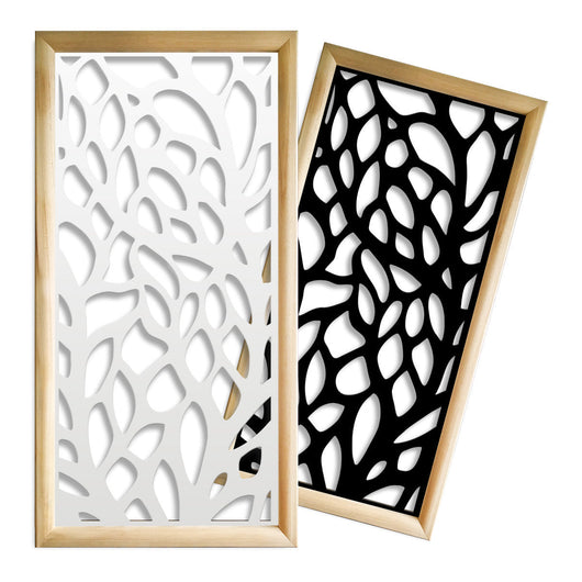 FOGLIE - Moduli Decorativi in Legno e PVC Colore: bianco, Misura: 47x94 cm