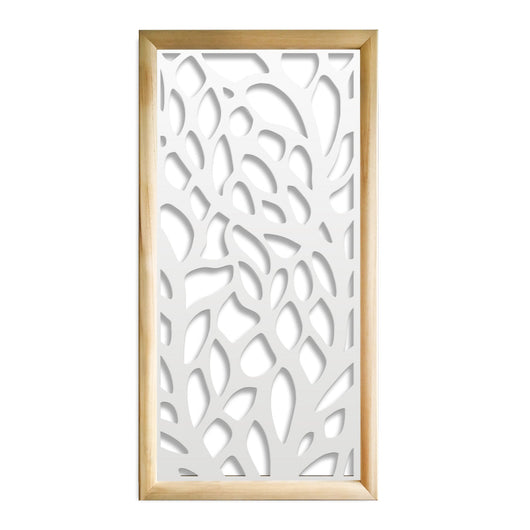 FOGLIE - Moduli Decorativi in Legno e PVC Colore: bianco, Misura: 73x148 cm