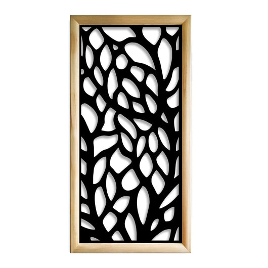 FOGLIE - Moduli Decorativi in Legno e PVC Colore: nero, Misura: 73x148 cm