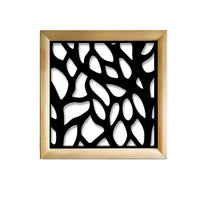 FOGLIE - Moduli Decorativi in Legno e PVC Misura: 48x48 cm, Colore: nero