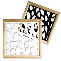 FOGLIE - Moduli Decorativi in Legno e PVC Misura: 48x48 cm, Colore: nero