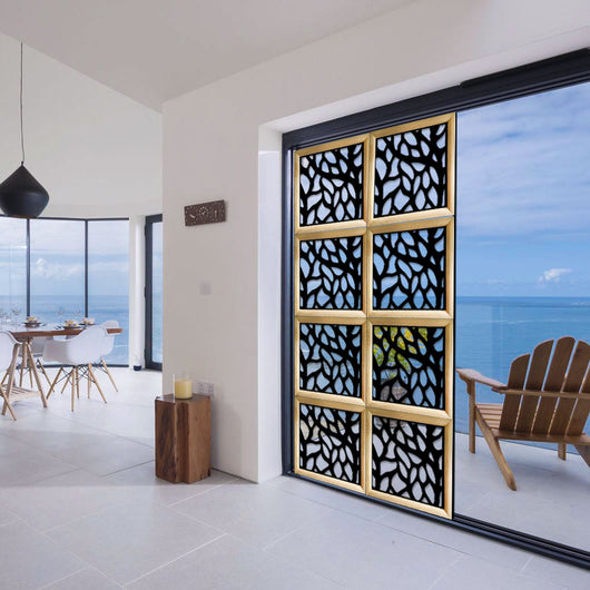 FOGLIE - Moduli Decorativi in Legno e PVC Colore: nero, Misura: 73x73 cm