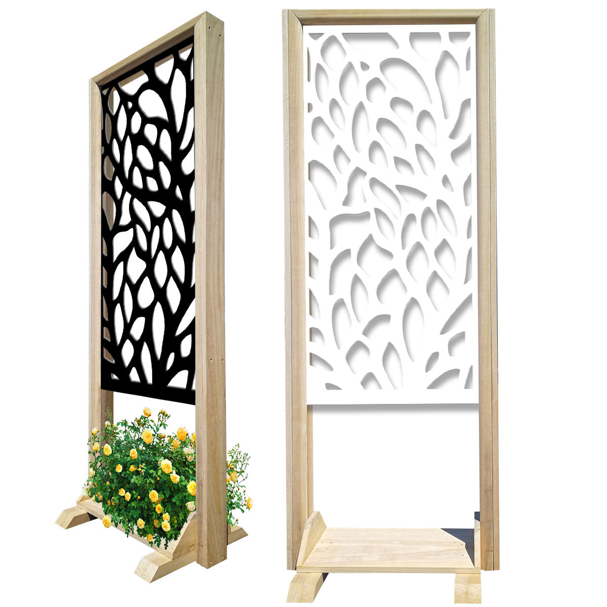 FOGLIE - Separè - Paravento modulabile - 70x190cm - in Legno e PVC Colore: bianco