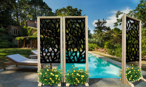 FOGLIE - Separè - Paravento modulabile - 70x190cm - in Legno e PVC Colore: nero