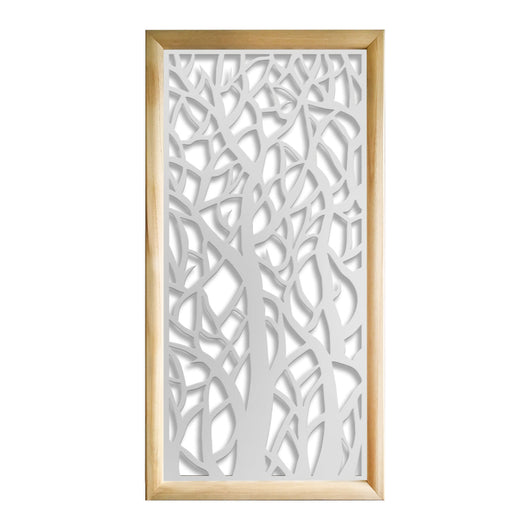 FORESTA  - Moduli Decorativi in Legno e PVC Misura: 47x94 cm, Colore: bianco