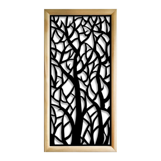 FORESTA  - Moduli Decorativi in Legno e PVC Misura: 47x94 cm, Colore: nero