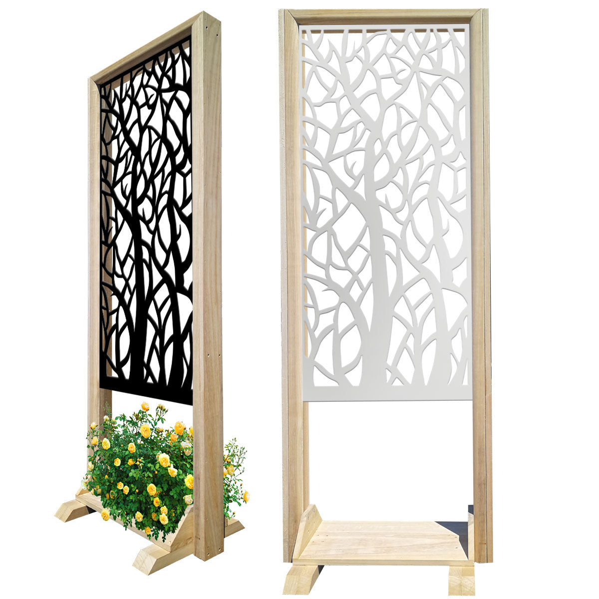 FORESTA - Separè  - Paravento modulabile - 70x190cm - in Legno e PVC Colore: bianco