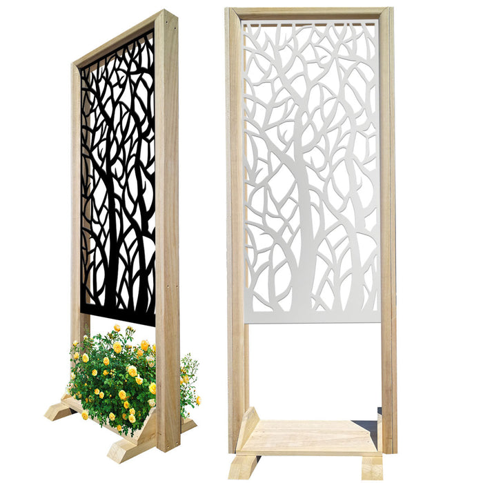 FORESTA - Separè  - Paravento modulabile - 70x190cm - in Legno e PVC Colore: bianco