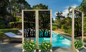 FORESTA - Separè  - Paravento modulabile - 70x190cm - in Legno e PVC Colore: nero