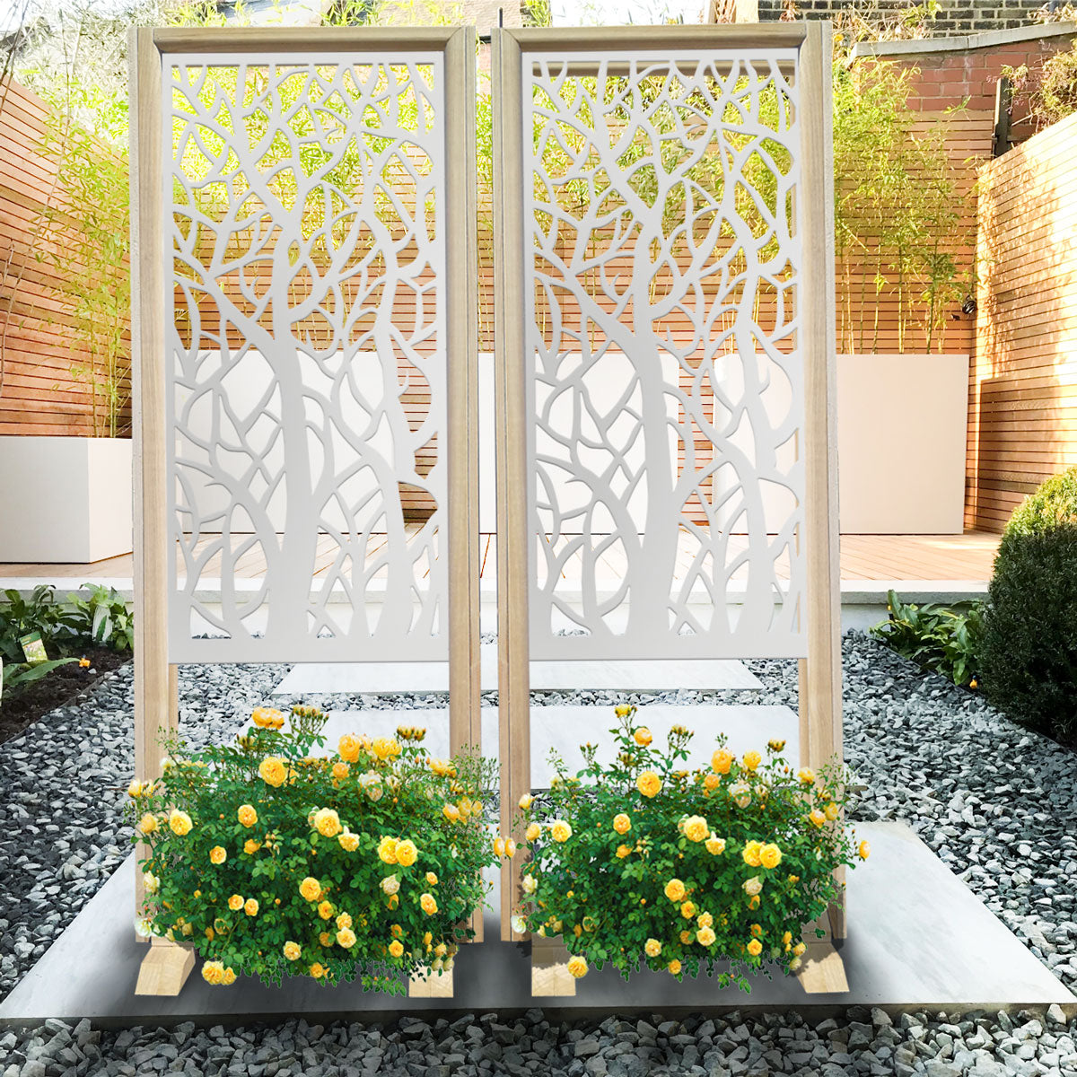 FORESTA - Separè  - Paravento modulabile - 70x190cm - in Legno e PVC Colore: bianco